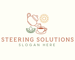 Teapot Tea Cup logo design