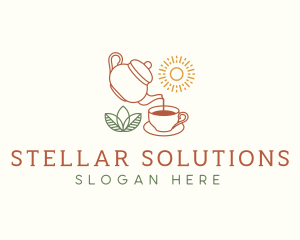 Teapot Tea Cup logo design