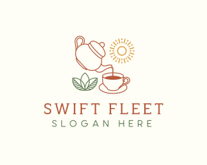 Teapot Tea Cup logo design