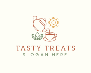 Teapot Tea Cup logo design