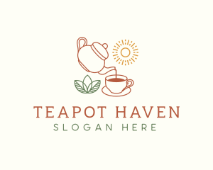 Teapot Tea Cup logo design