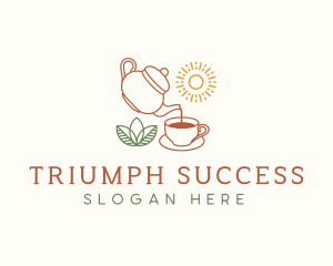 Teapot Tea Cup logo design