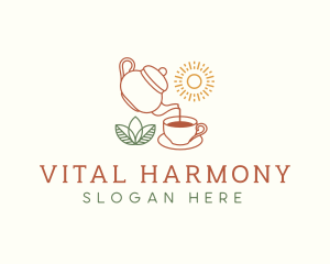 Teapot Tea Cup logo design