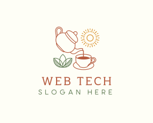 Teapot Tea Cup logo design