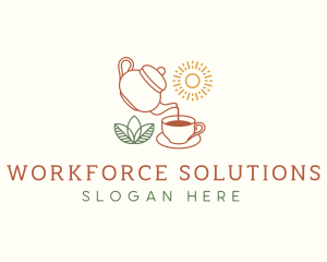 Teapot Tea Cup logo design