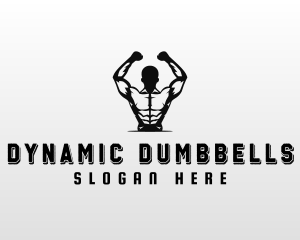 Muscular Man Bodybuilder logo