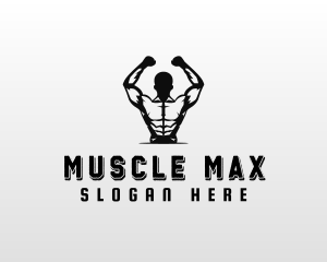 Muscular Man Bodybuilder logo