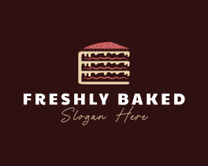 Baking Red Velvet Cake logo design