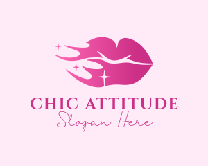 Pink Shiny Lips logo design