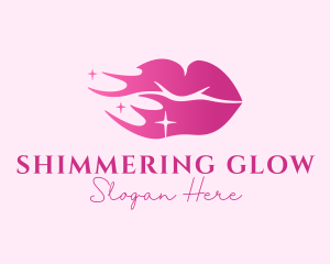 Pink Shiny Lips logo design