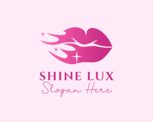 Pink Shiny Lips logo design