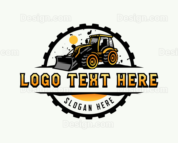 Bulldozer Heavy Equipment Logo