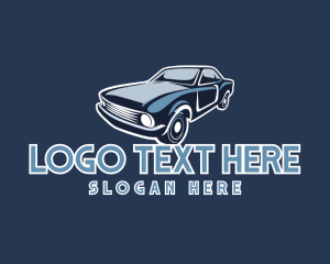 Blue Vintage Automobile Car logo