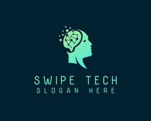 Cyber Tech Ai Brain logo design