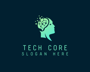 Cyber Tech Ai Brain logo design