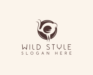 Wild Ostrich Bird logo design