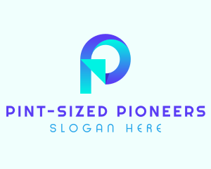 3D Company Letter P logo design