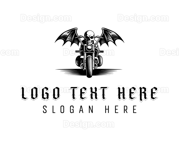 Motorbike Skull Rider Logo