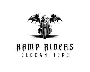 Motorbike Skull Rider logo design