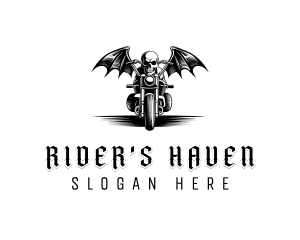 Motorbike Skull Rider logo design