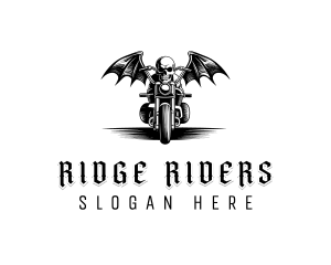 Motorbike Skull Rider logo design