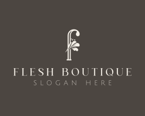 Elegant Floral Boutique Letter F logo design