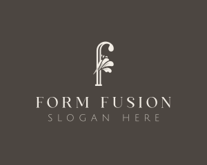 Elegant Floral Boutique Letter F logo design