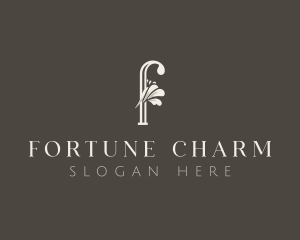 Elegant Floral Boutique Letter F logo design