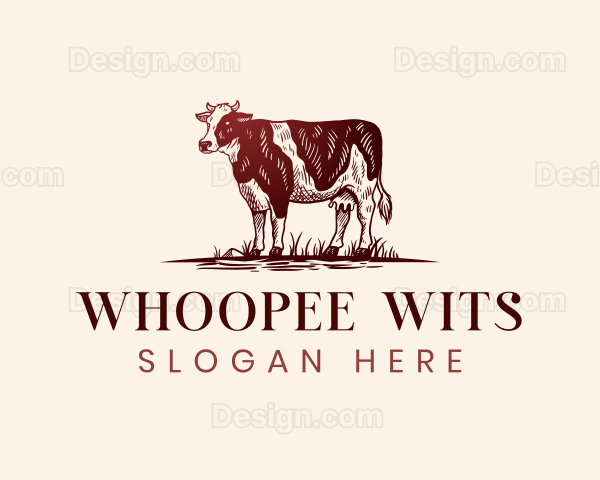 Agricultural Cow Farm Logo