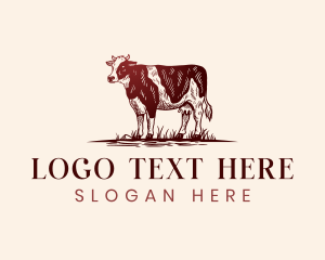 Agricultural Cow Farm logo