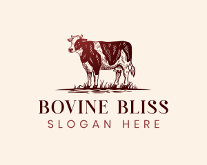 Agricultural Cow Farm logo design