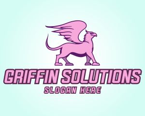 Pink Griffin Mascot logo design