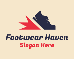 Running Shoe Footwear logo design