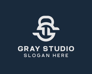 Gray Fitness Gym Kettlebell logo