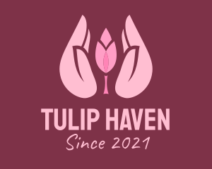 Pink Hand Tulip  logo design