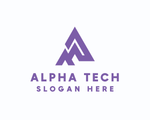 Digital Tech Letter A logo design