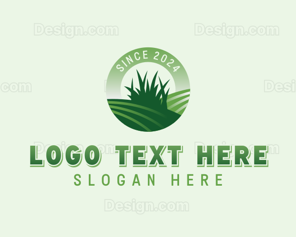 Grass Planting Gardener Logo