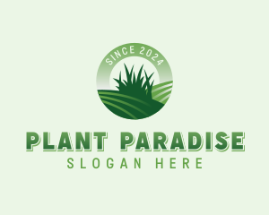 Grass Planting Gardener  logo design