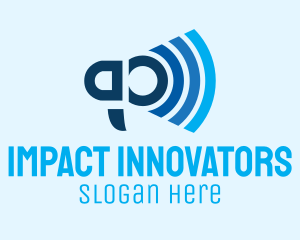 Blue Wifi Megaphone  logo