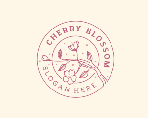 Cherry Blossom Flower logo design