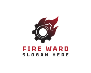 Mechanic Gear Fire logo design