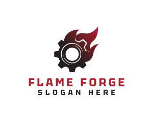 Mechanic Gear Fire logo design