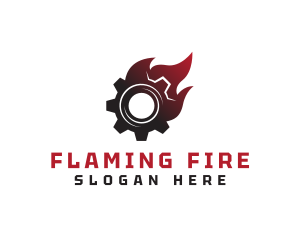 Mechanic Gear Fire logo design