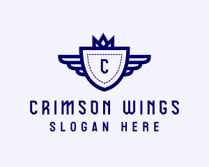 Crown Shield Wings logo design