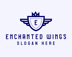 Crown Shield Wings logo design