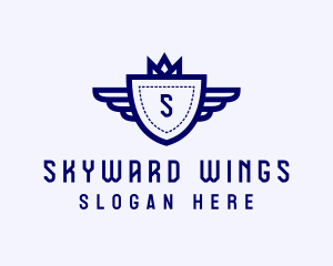 Crown Shield Wings logo design