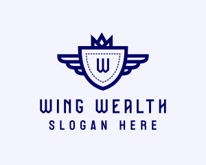 Crown Shield Wings logo design