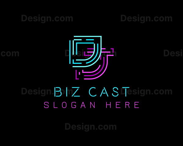 Neon DJ Studio Logo