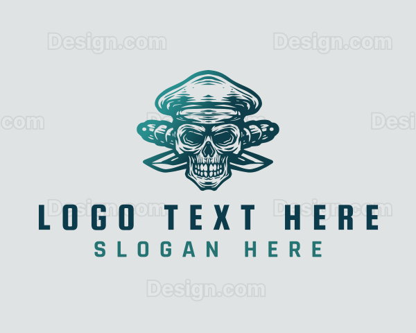 Pirate Knife Skull Logo