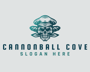 Pirate Knife Skull logo